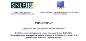 grevă în pușcării! sindicatul național