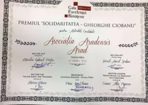 Premiu la gala excelenţei bănăţene pentru asociaţia ,,aradensis’’ arad 19 aradensis 1