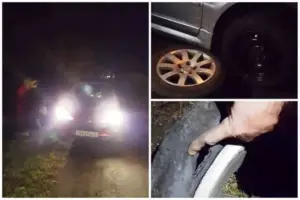 șapte mașini și-au rupt roțile