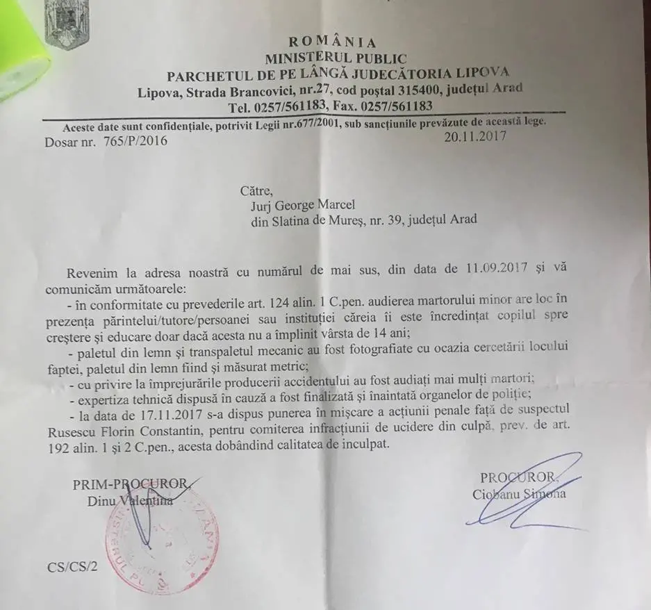 [ACTUALIZARE 11] Se fac TREI ANI de când se încearcă MUȘAMALIZAREA DOSARULUI privind moartea adolescentei din Arad Ana-Maria Jurj din culpa unui polițist... pentru că există o „Mafie a polițiștilor-pensionari-avocați”!