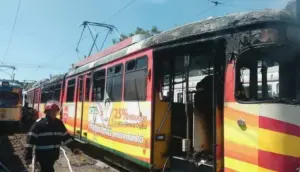 interiorul unui tramvai a fost