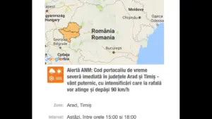 cod portocaliu de vreme severă