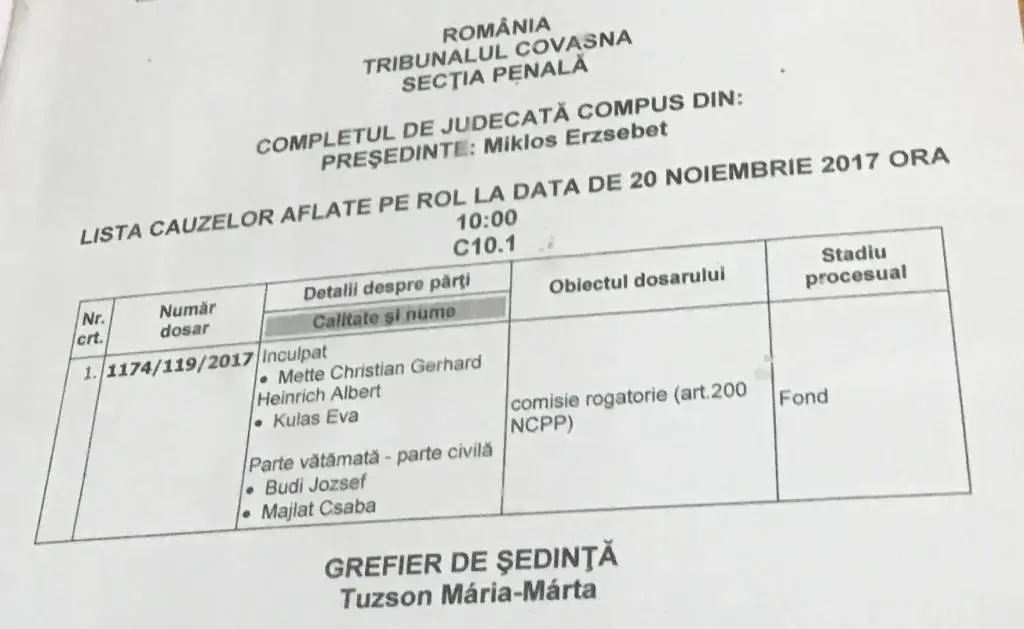 BOMBA cu adevăruri penibile din justiția arădeană a explodat la Tribunalul Covasna! O PARTE VĂTĂMATĂ a dat peste cap Rechizitoriul procurorului Miron Codrin în cazul ȚIGANIADA ROMÂNO-GERMANĂ