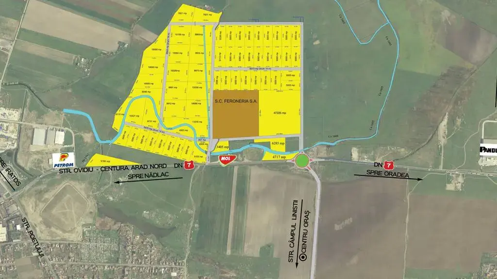 [OFERTĂ] TERENURI DE VÂNZARE în ARAD, cu PUZ și utilități pentru industrie, comerț, servicii, depozitare, locuințe