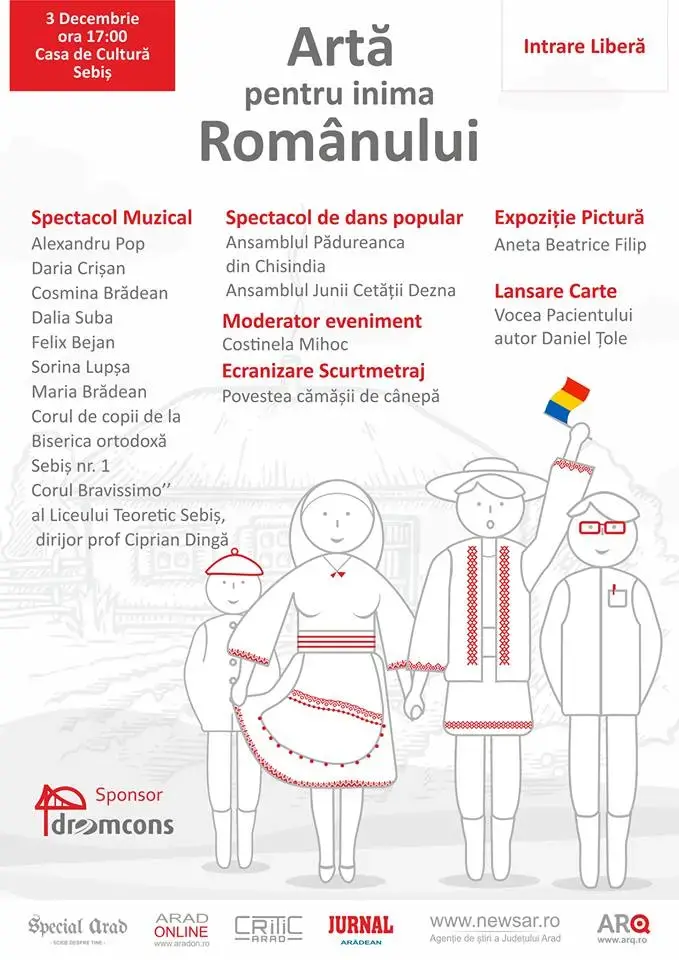 Spectacol caritabil la Sebiș: ARTĂ PENTRU INIMA ROMÂNULUI