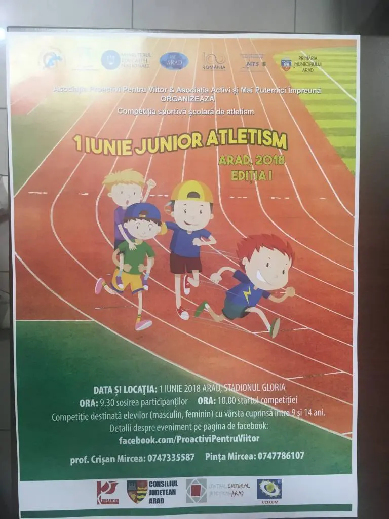 PROACTIVI PENTRU VIITOR - o asociație nouă care a pornit cu dreptul. Prima ediție a evenimentului „1 IUNIE JUNIOR ATLETISM” e o dovadă în acest sens