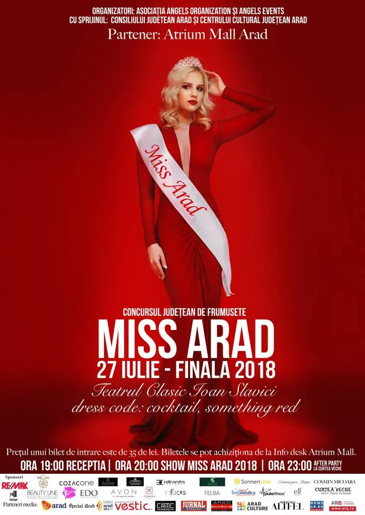 MISS ARAD, 2018, se va desfășura sub COD ROȘU. Încasările vor fi donate în scop CARITABIL