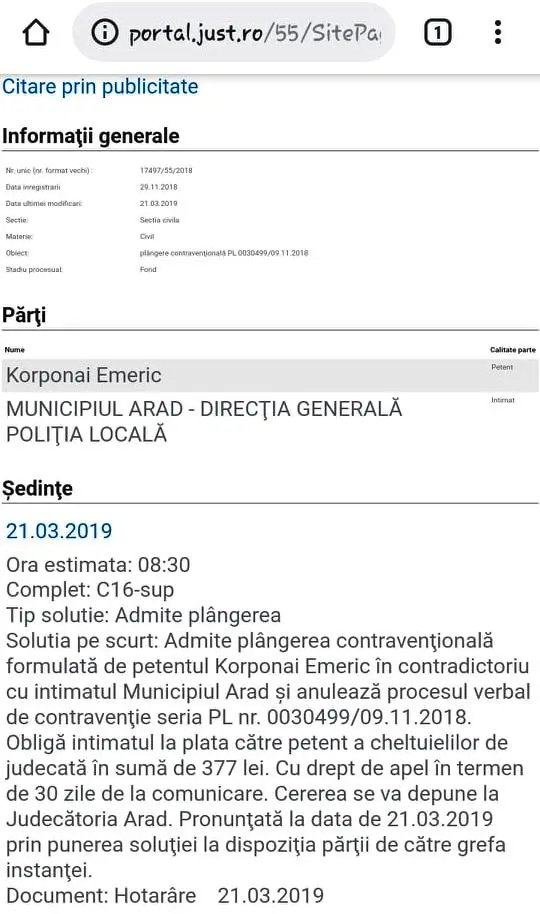 [ACTUALIZARE] Arădeanul care a fost amendat pentru că îi lătra CÂINELE la lună A CÂȘTIGAT procesul cu POLIȚIA LOCALĂ