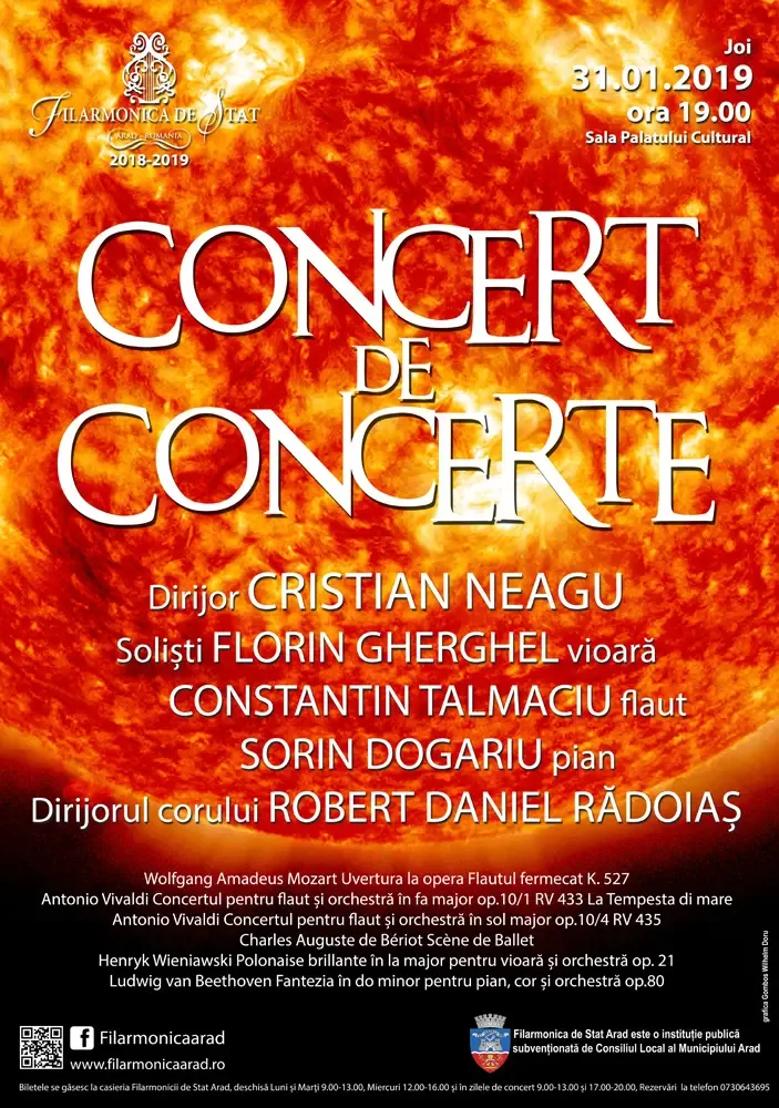CONCERT DE CONCERTE avem joi seara, la Filarmonică