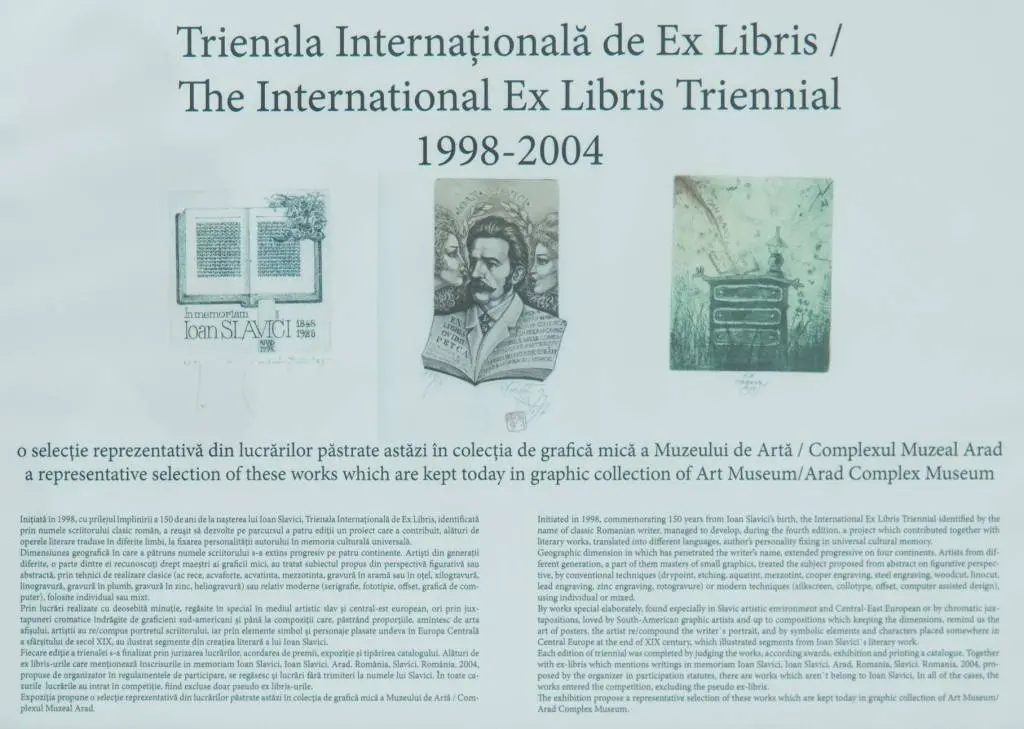 Complexul Muzeal Arad: Expoziția internațională de ex-libris, dedicată scritorului Ioan Slavici, este deschisă publicului la Consiliul Județean