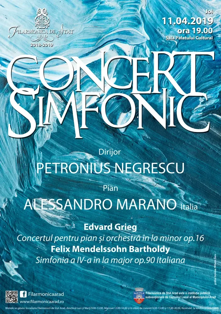 [JOI la FILARMONICĂ] Un concert de abonament, ai cărui invitați sunt dirijorul Petronius Negrescu și pianistul italian Alessandro Marano