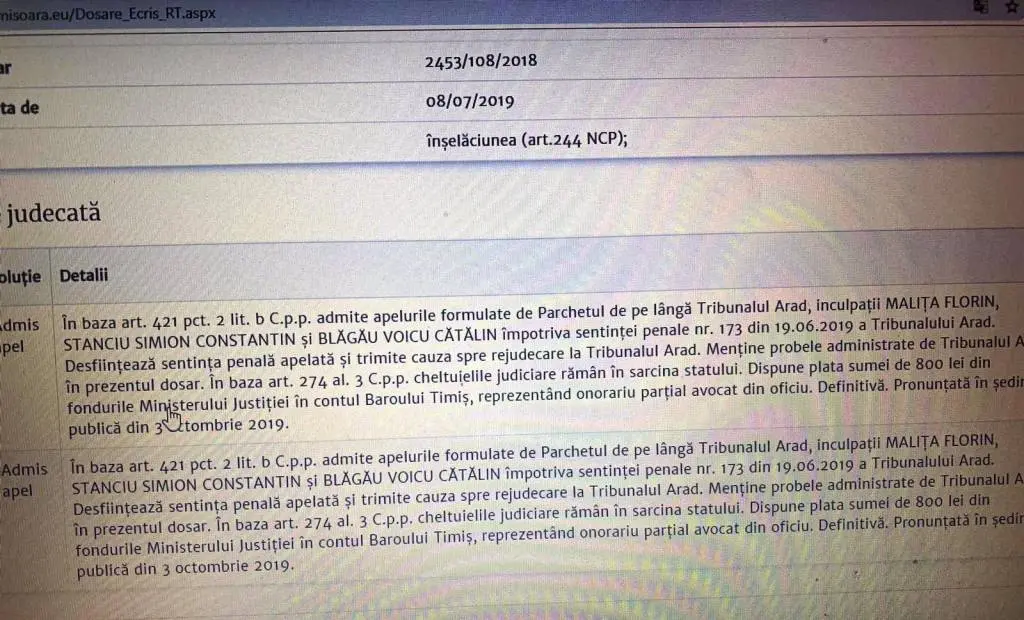 [ACTUALIZARE 3] SOLUȚIE SURPRINZĂTOARE a Curții de Apel Timișoara în dosarul „CUPRUL PREUMBLAT”: cauza se trimite spre REJUDECARE la Tribunal - ceea ce înseamnă că DOSARUL A FOST FĂCUT PROST!