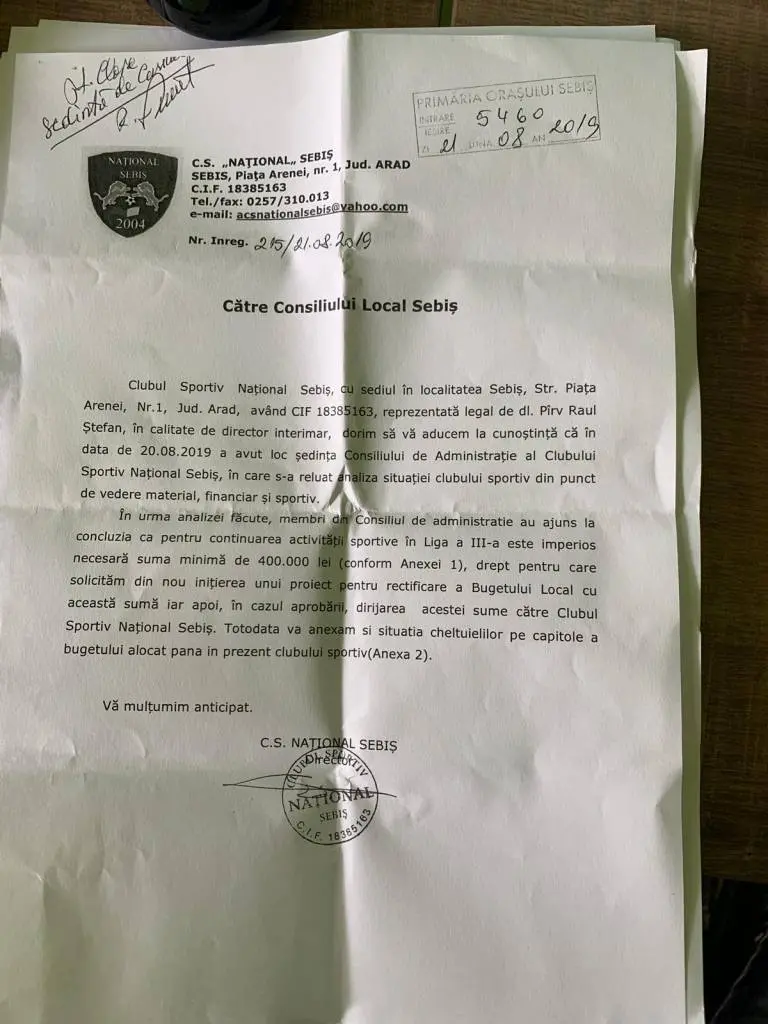 [ACTUALIZARE] Încă un GOL istoric marcat de Primăria Sebiș în „meciul inegal” dintre Spitalul Orășenesc și echipa de fotbal. Consilierii opoziției cer AUDIT EXTERN!