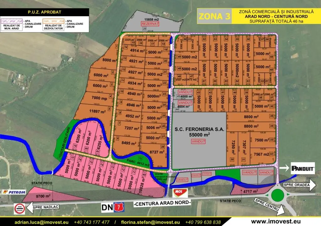 Două zone mari din Arad, cu PUZ-uri nou aprobate, se dezvoltă comercial și imobiliar. Proprietarul a scos la VÂNZARE TERENURI interesante la prețuri corecte