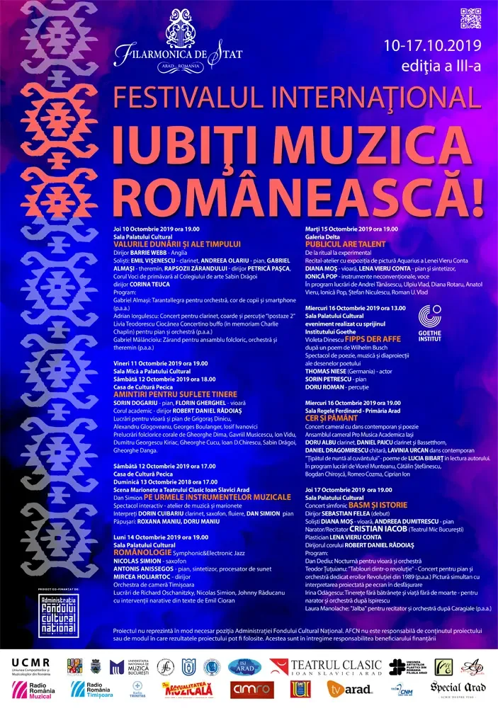 [JOI la FILARMONICĂ] Festivalul Internațional „Iubiți Muzica Românească!” - programul concertului simfonic inaugural,Valurile Dunării si ale timpului