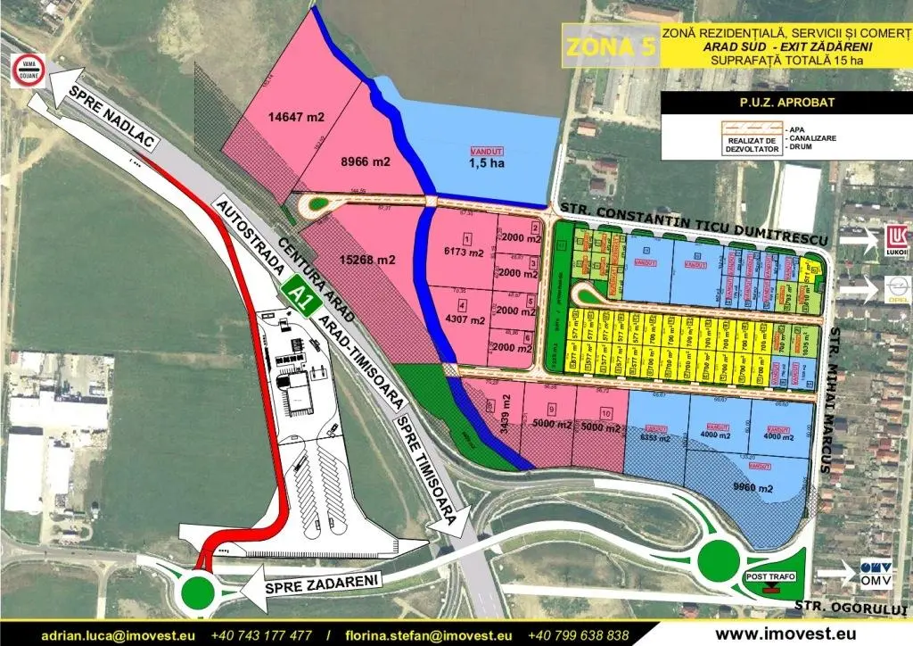 Două zone mari din Arad, cu PUZ-uri nou aprobate, se dezvoltă comercial și imobiliar. Proprietarul a scos la VÂNZARE TERENURI interesante la prețuri corecte