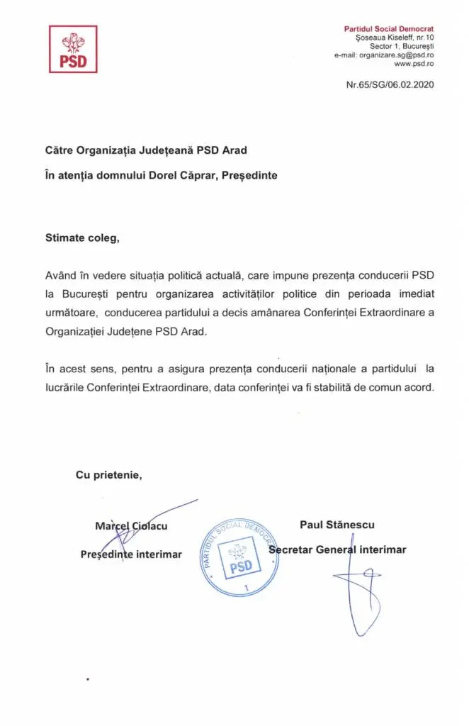 [ACTUALIZARE] Dorel CĂPRAR a elaborat REZOLUȚIA de la HELEN, prin care s-a reales PREȘEDINTE al PSD Arad, cu echipă cu tot. FIFOR: „Mai rău de atât, probabil nu se poate!”