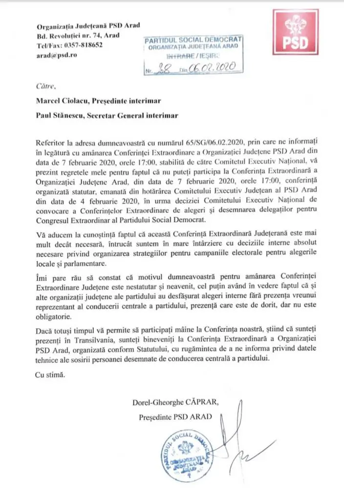 [ACTUALIZARE] Dorel CĂPRAR a elaborat REZOLUȚIA de la HELEN, prin care s-a reales PREȘEDINTE al PSD Arad, cu echipă cu tot. FIFOR: „Mai rău de atât, probabil nu se poate!”