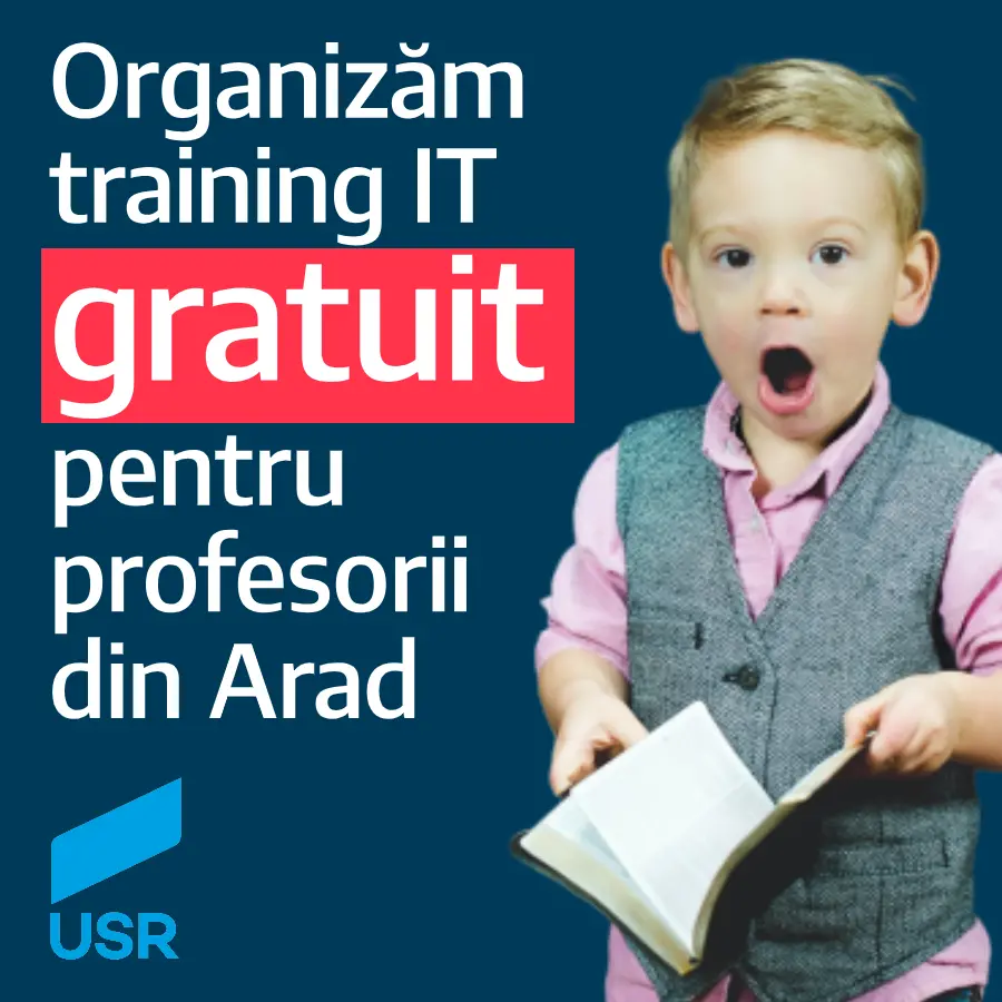 Deși puțin cam târziu, totuși o idee bună: USR Arad organizează training IT online pentru profesori
