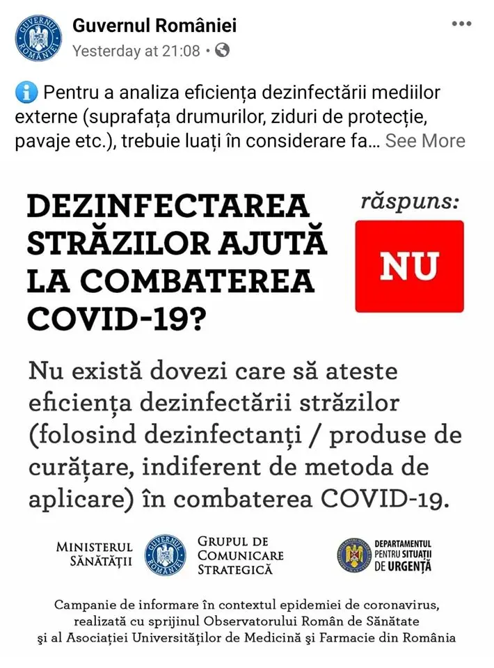 Ca și cu PCR-ul: NU ni se comunică DE CÂND ÎNCEPE... dar ni se laudă că au alocat BANI pentru DEZINFECȚIA scărilor de BLOC impusă de propria lor ORDONANȚĂ MILITARĂ!