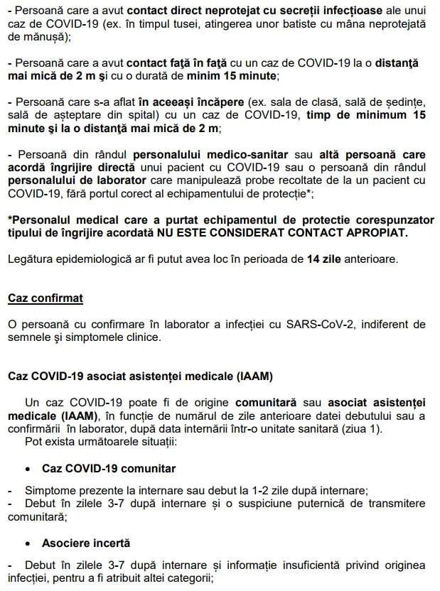 DEFINIȚIILE DE CAZ pentru Sindromul respirator acut cu noul coronavirus (COVID-19) ACTUALIZATE