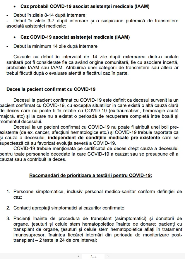 DEFINIȚIILE DE CAZ pentru Sindromul respirator acut cu noul coronavirus (COVID-19) ACTUALIZATE