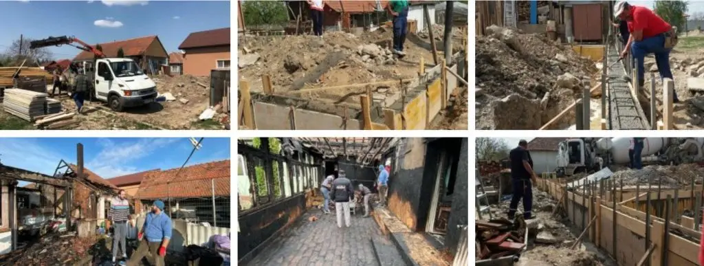 Familiile din MÂNDRULOC cărora le-a ars casa la începutul iernii au avut noroc de VECINI cu SUFLET: chiar pe vreme de PANDEMIE, consilierul local Adrian Pășcuțiu a condus echipa care le-a RECONSTRUIT DESTINUL
