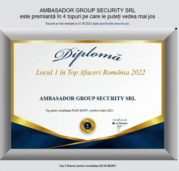s.c. ambasador group security srl - top