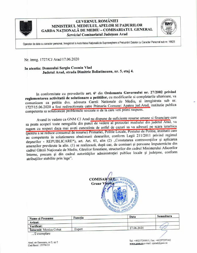 USR e în război POLITIC cu Garda de Mediu, după ce șefa acesteia, Viorica Graur, i-a trimis petiția la APATEU...