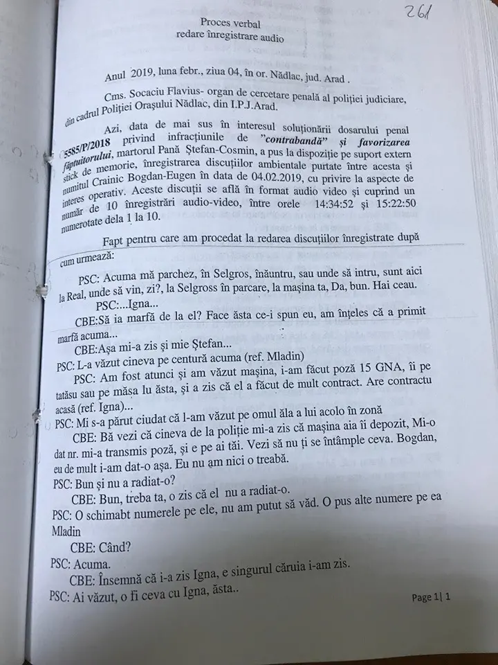 [1] Traficul de ȚIGĂRI de CONTRABANDĂ: TOATĂ REȚEAUA începând de la CAPI... dată în vileag de MEMBRII SĂI DE BAZĂ sub formă de „Proces verbal redare înregistrare audio”