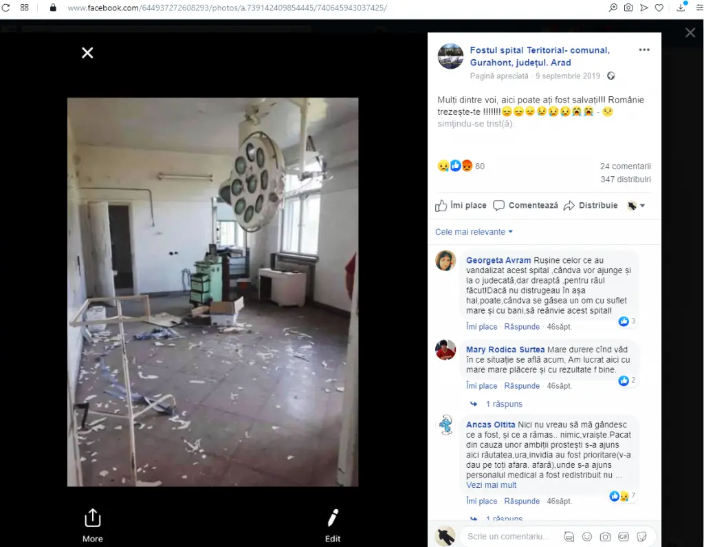 [ACTUALIZARE] Primărița din Gurahonț încearcă să „se scoată” în problema DISTRUGERII SPITALULUI cu un text „profesoral” de un analfabetism funcțional vrednic de „Manualul prostiei administrative”!