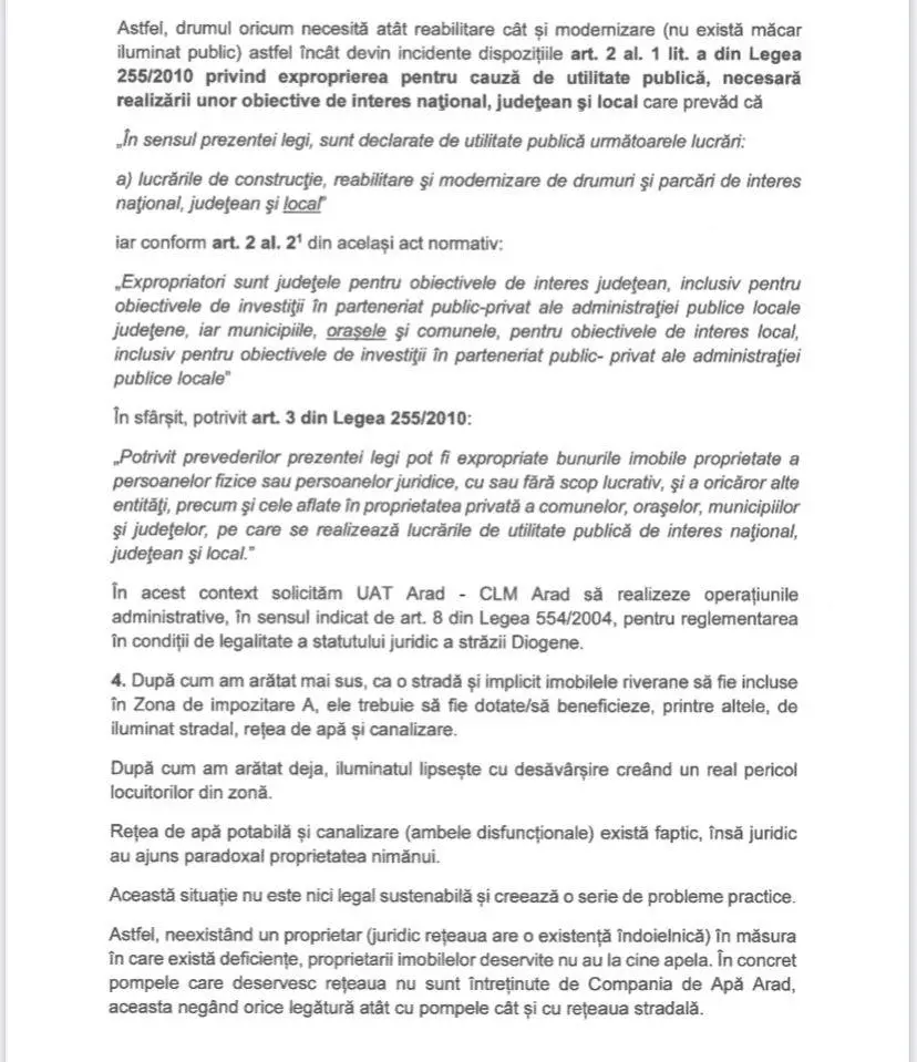 [ACTUALIZARE 2] Rezidenții din „Subcetate” somează oficial PRIMĂRIA să clarifice situația juridică a străzii Diogene și o acuză de ILEGALITĂȚI!