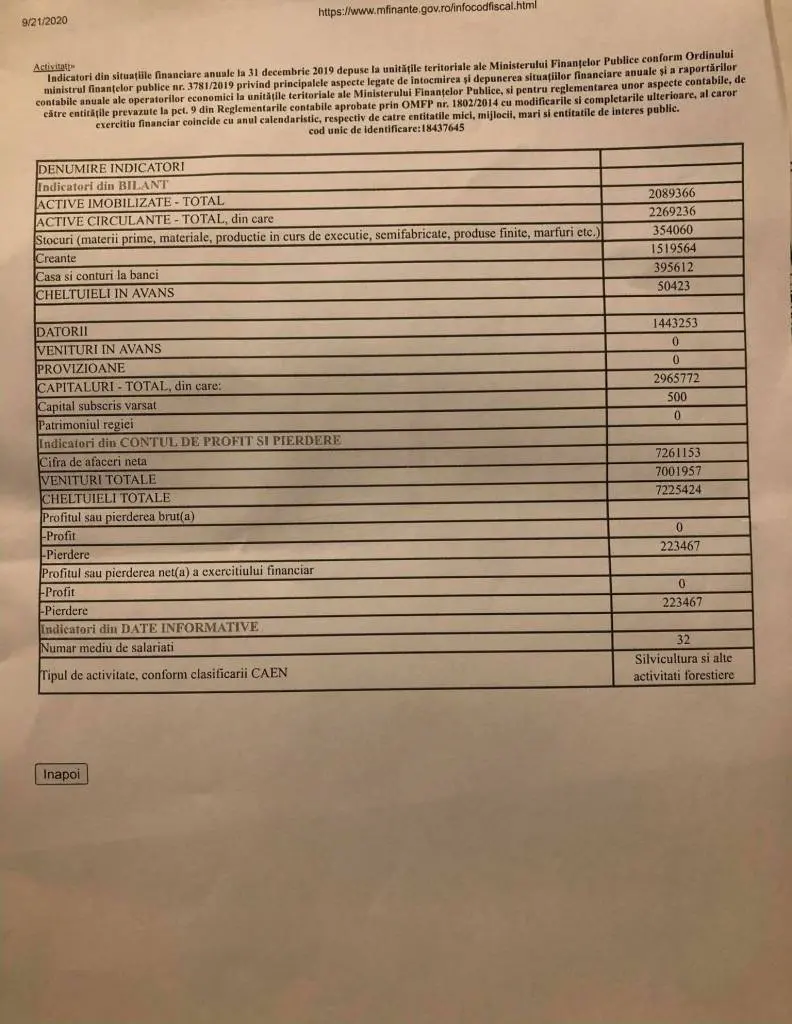 Firmele lui Vucu Ionel-Paul, candidatul PNL pentru demnitatea de primar la BÂRZAVA, au cumpărat 80% din masa lemnoasă a comunei cu largul concurs al cumnatului-șef-de-post... [DOCUMENTE]