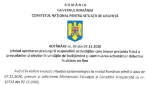 elevii continuă activitățile exclusiv online