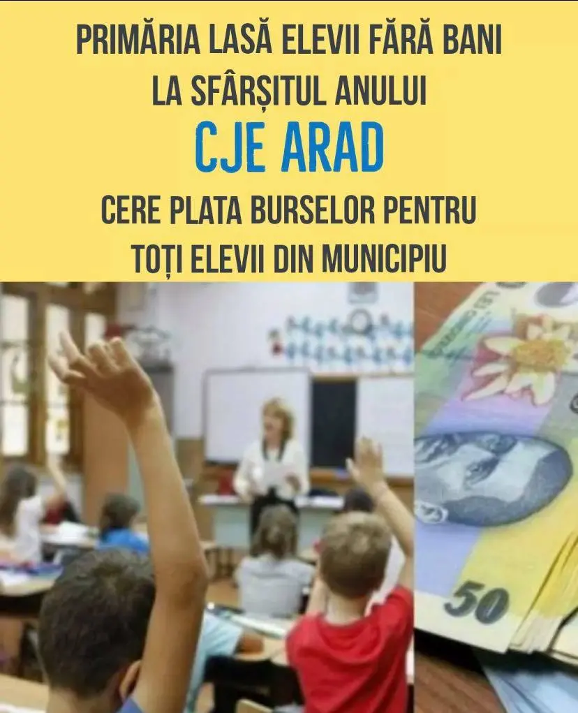 Consiliul Județean al Elevilor Arad reacționează și condamnă decizia primăriei Arad de a nu acorda bursele de merit pentru elevi