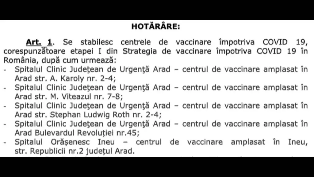 centre vaccin arad
