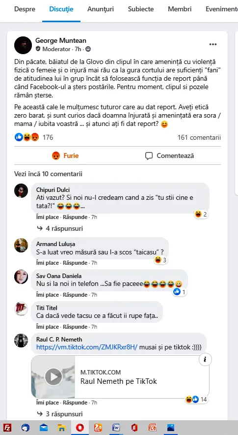 Care ești, bă, tata COCALARULUI de la GLOVO?! Hai... demonstrează că ești bărbat și educă-ți odrasla... ia-o la palme, până nu ți-o linșează doamnele cu poșetă! [VIDEO CENZURAT PE FACEBOOK - public pe YouTube și TikTok]