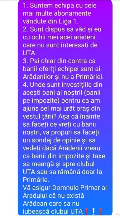 Călin Bibarț deja e sătul de UTA și orice discuție i se pare inutilă