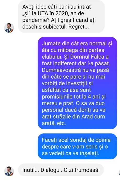 Călin Bibarț deja e sătul de UTA și orice discuție i se pare inutilă