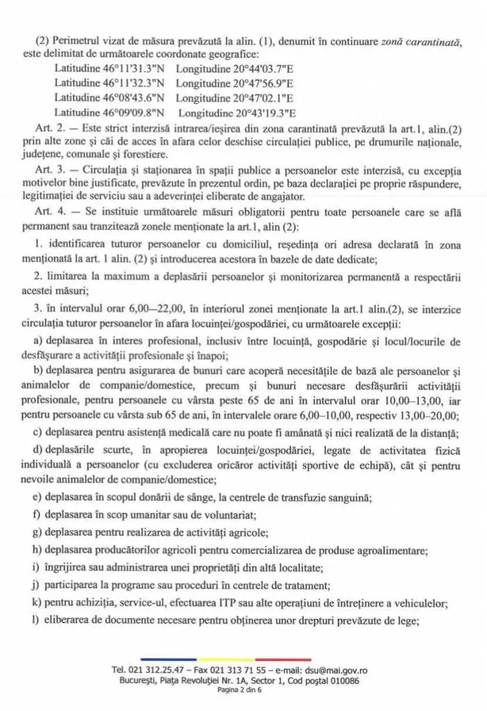 [ACTUALIZARE 2] Reguli suplimentare aplicabile în orașul Nădlac aflat în carantină. Acestea completează Ordinul de instituire a carantinei semnat de Raed Arafat [VEZI REGULILE]
