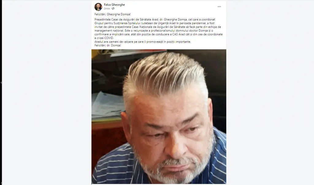E OFICIAL: Gheorghe Domșa lasă C.A.S. Arad, căreia i-a fost director peste două decenii, pentru un „post-trambulină” la București