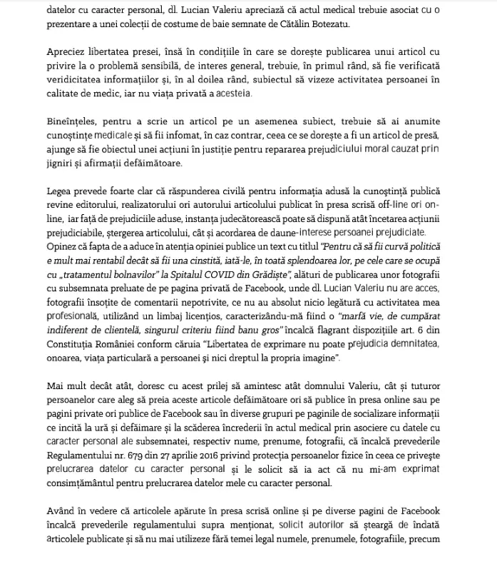 „Subsemnata Matei Izodora” - DREPT LA REPLICĂ