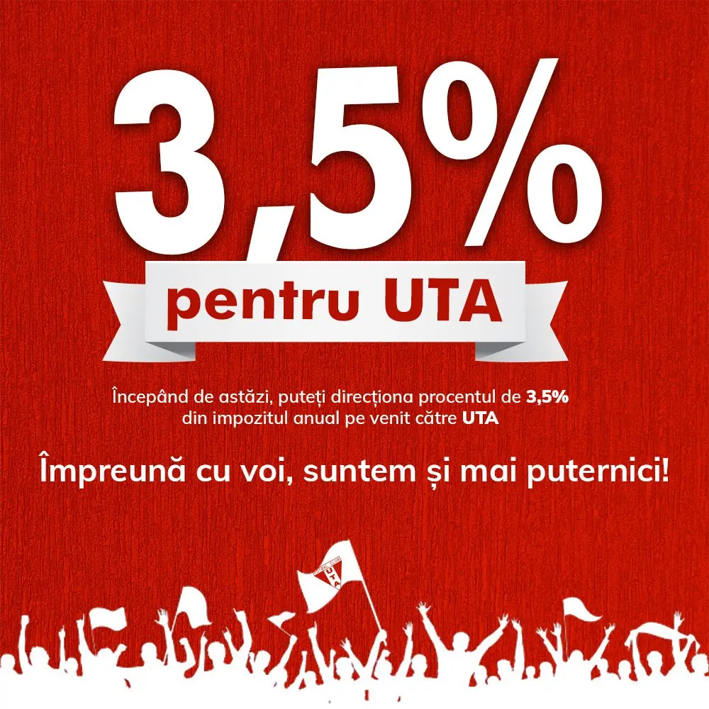 Start campaniei „3,5 la sută pentru UTA”!