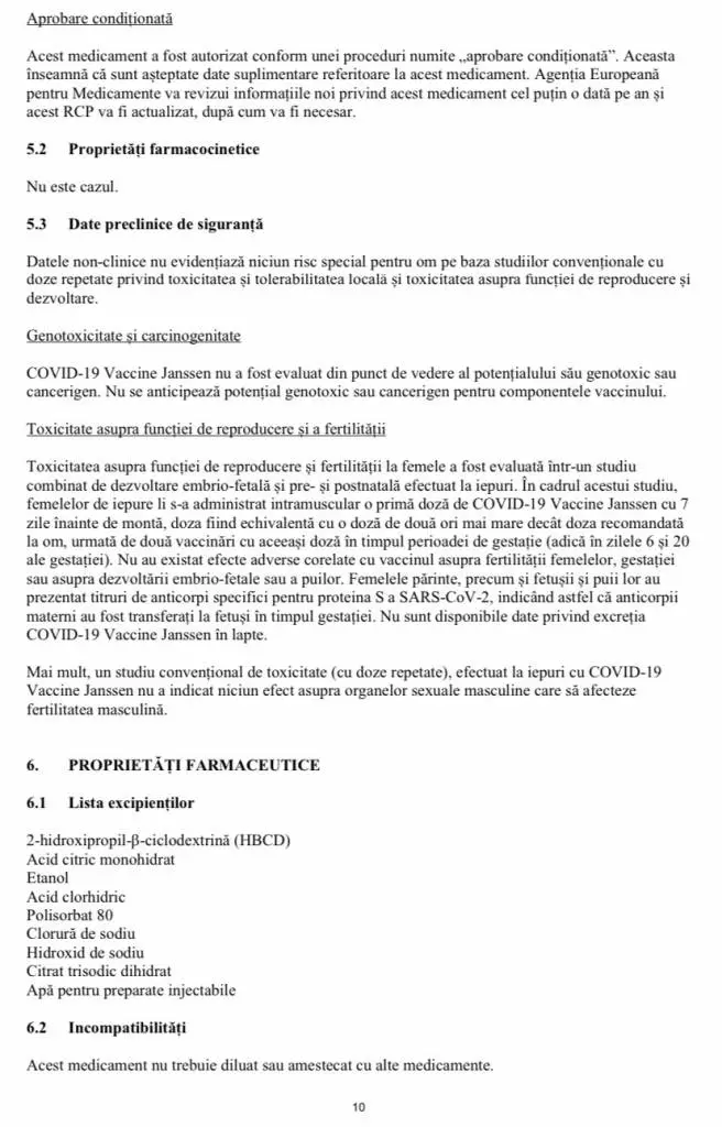 Prospectul VACCINULUI JANSSEN [DOCUMENT]