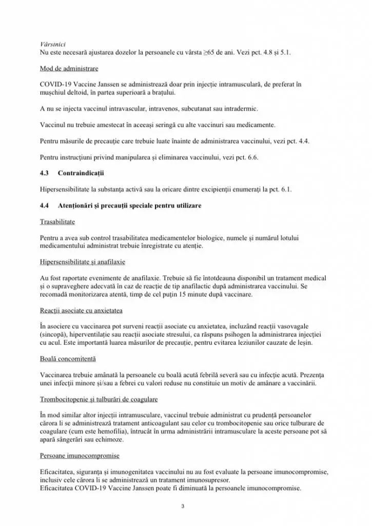 Prospectul VACCINULUI JANSSEN [DOCUMENT]