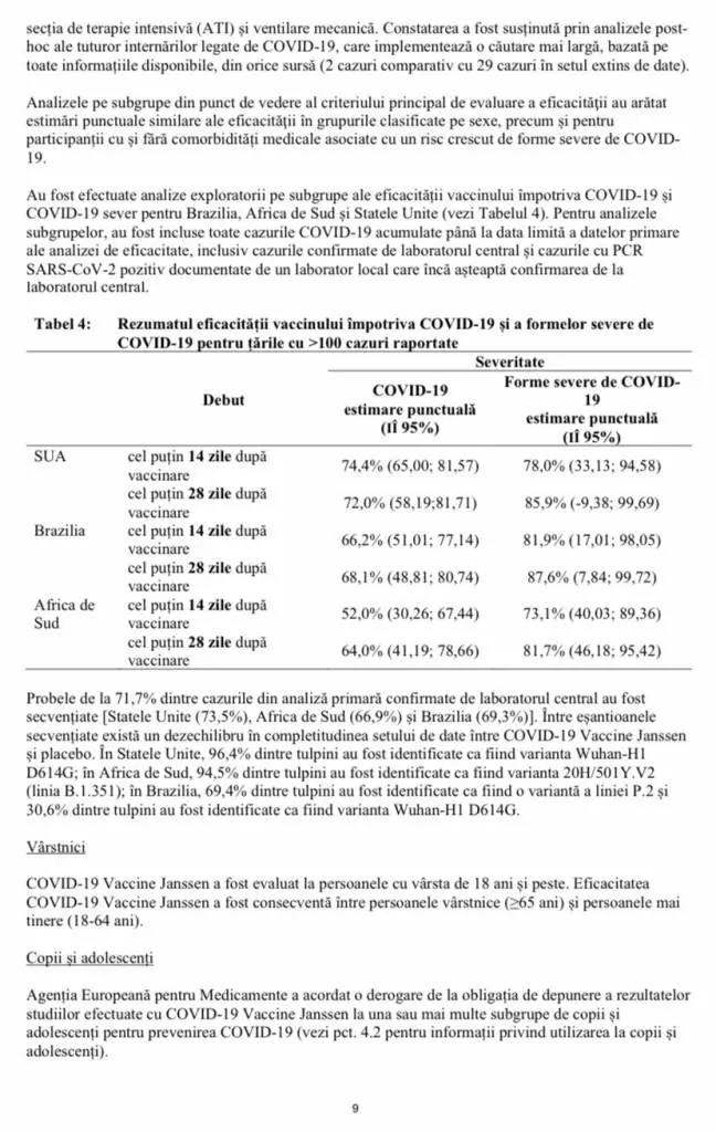 Prospectul VACCINULUI JANSSEN [DOCUMENT]
