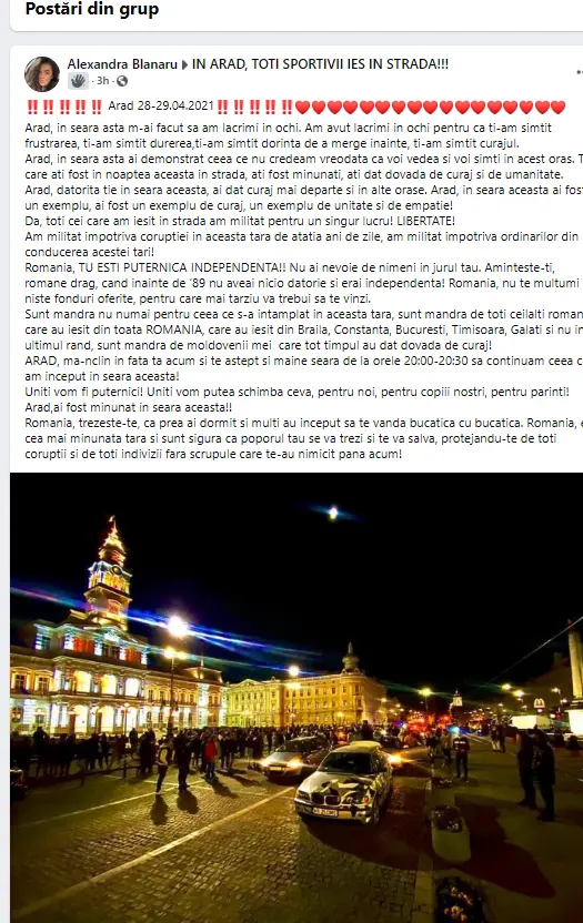 Fără POLITICĂ, fără INSTIGĂRI și fără VIOLENȚĂ, ARĂDENII au ieșit azi-noapte în număr mare în stradă pentru a protesta față de RESTRICȚIILE STUPIDE impuse de AUTORITĂȚI [FOTO / VIDEO]
