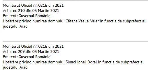 „Vechile planete” ale PSD-ului s-au aliniat chiar de „Ziua cutremurului”: Doru Sinaci și Vasile Cătană sunt noii subprefecți ai Aradului