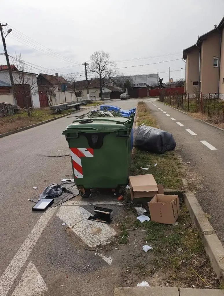 O familie din Arad, exasperată să curețe gunoiul după Retim, face apel către primărie să ridice de pe strada lor tomberoanele