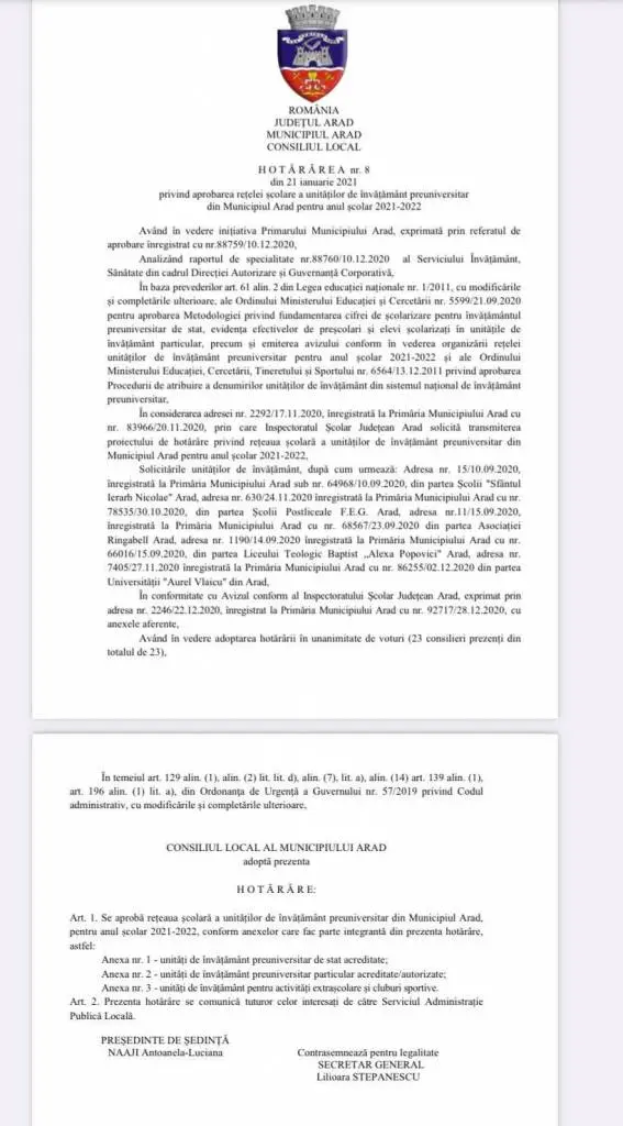 Struțo-cămila (ARĂDEANO-COREEANĂ?!) propusă de Inspectoratul Școlar și agreată de Primărie generează REVOLTĂ. Se vrea un „Liceu electro-mecanic de transporturi-construcții și protecția mediului Arad". A fost lansată o PETIȚIE pentru păstrarea locației Liceului „Aurel Vlaicu” și în CLM se va dezbate un proiect de hotărâre privind modificarea rețelei școlare